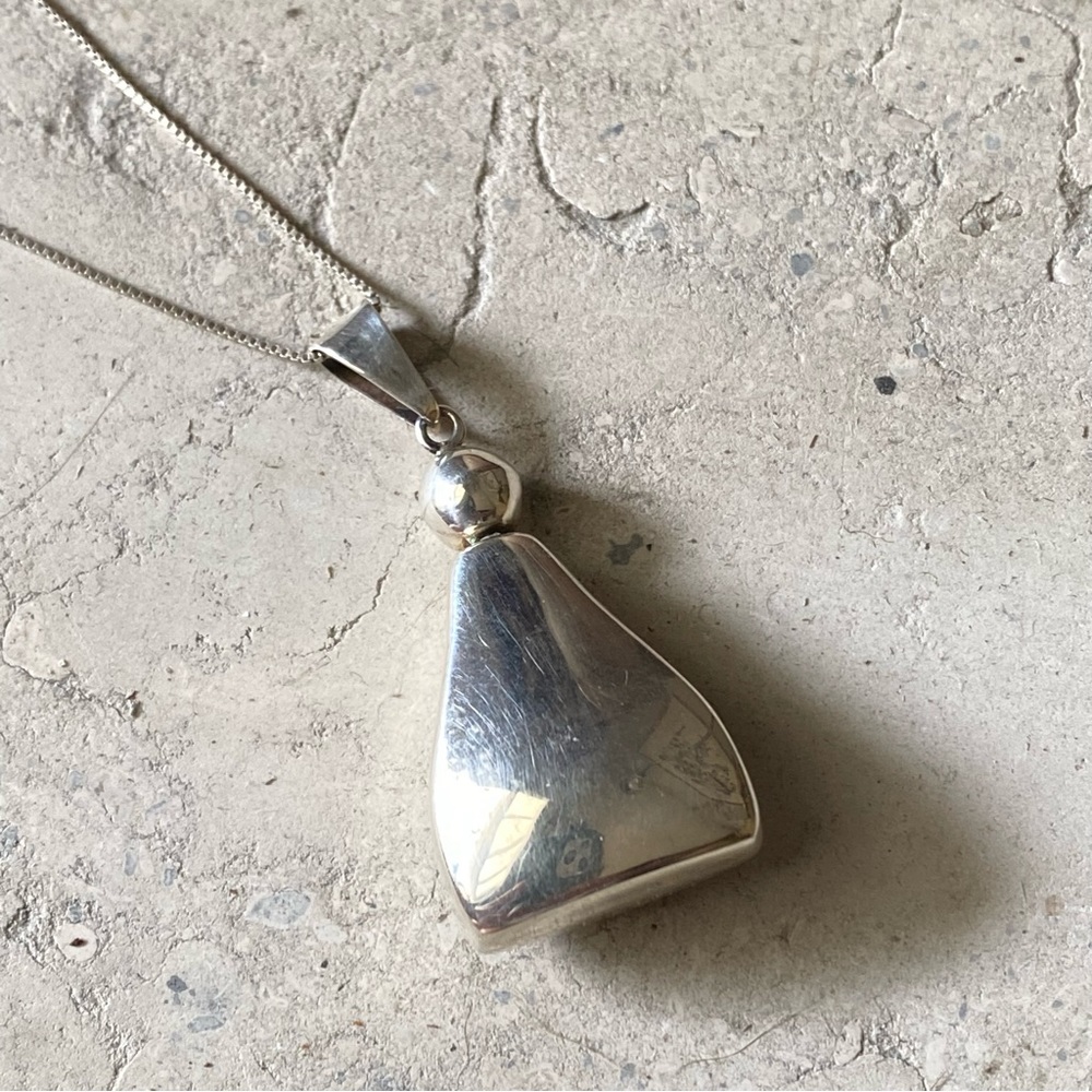 Taxco Mexico Vintage Perfume Pendant Flask Sterling